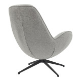 Fotel rrotullues Flago pakoworld pëlhurë boucle në nuancë gri të lehtë 85x88x103.5cm