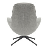 Fotel rrotullues Flago pakoworld pëlhurë boucle në nuancë gri të lehtë 85x88x103.5cm