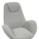 Fotel rrotullues Flago pakoworld pëlhurë boucle në nuancë gri të lehtë 85x88x103.5cm
