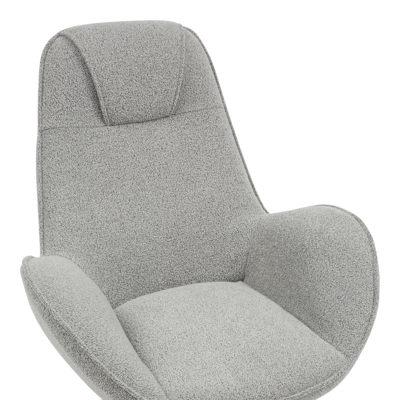 Fotel rrotullues Flago pakoworld pëlhurë boucle në nuancë gri të lehtë 85x88x103.5cm