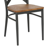 Karrige Ferona pakoworld skelet gri i errët dhe ndenjëse druri gome në ngjyrë natyrale 52.5x44.5x84cm