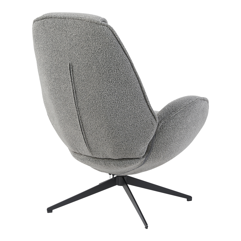 Fotel rrotullues Flago pakoworld pëlhurë boucle antracit 85x88x103.5cm