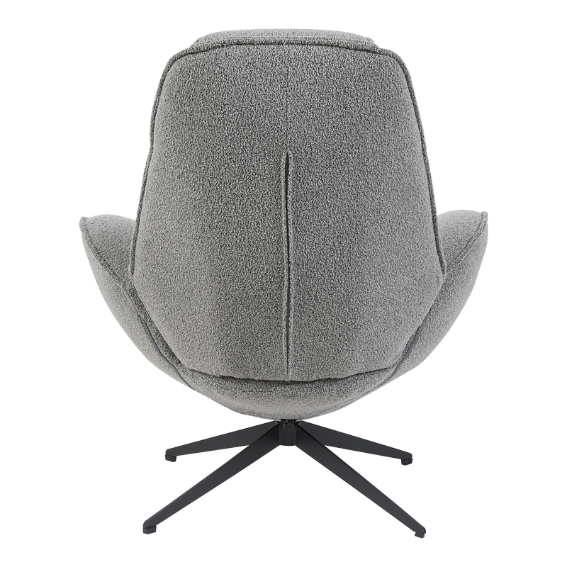 Fotel rrotullues Flago pakoworld pëlhurë boucle antracit 85x88x103.5cm