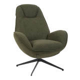 Fotel rrotullues Flago pakoworld pëlhurë boucle jeshile ulliri 85x88x103.5cm