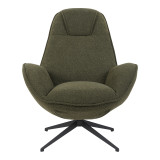 Fotel rrotullues Flago pakoworld pëlhurë boucle jeshile ulliri 85x88x103.5cm