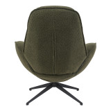 Fotel rrotullues Flago pakoworld pëlhurë boucle jeshile ulliri 85x88x103.5cm