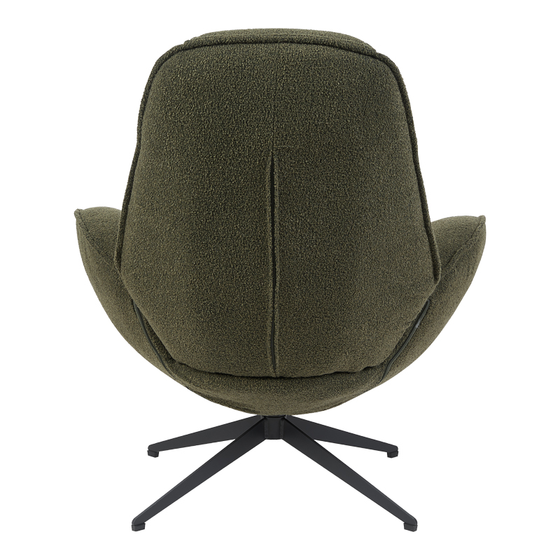 Fotel rrotullues Flago pakoworld pëlhurë boucle jeshile ulliri 85x88x103.5cm