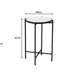 Tavolinë anësore Luxere Inart metal i zi-mermer i bardhë D40x65.5cm
