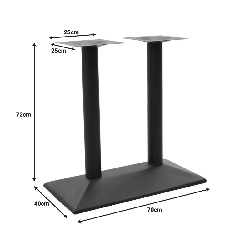 Bazë tavoline metalike Tabolosa pakoworld në nuancë të zezë 70x40x72cm