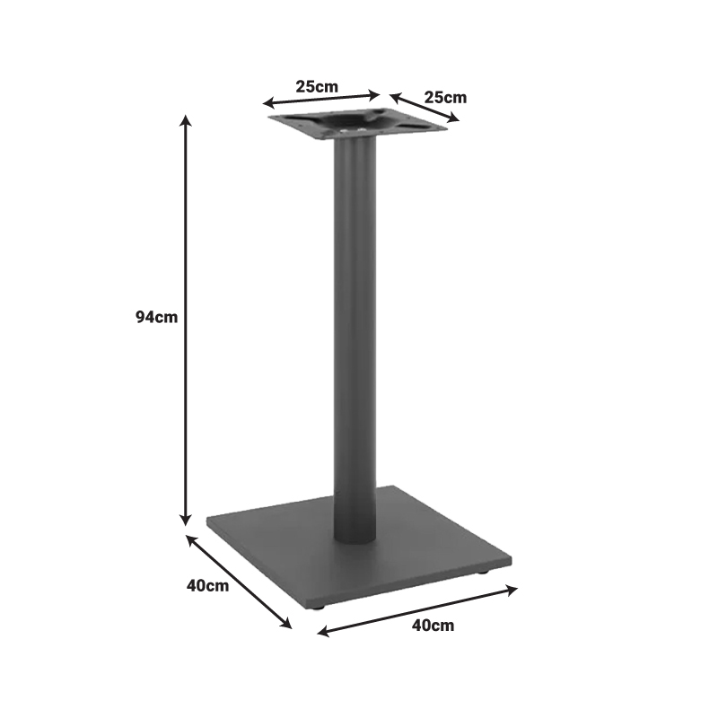 Baza tavoline bari Batan pakoworld metal në nuancë të zezë 40x40x94cm
