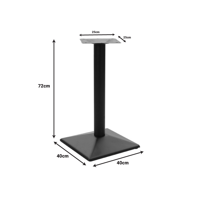 Baza tavoline Ova pakoworld metal në nuancë të zezë 40x40x72cm