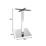 Baza tavoline Galax pakoworld alumini në nuancë argjendi 45x45x72cm