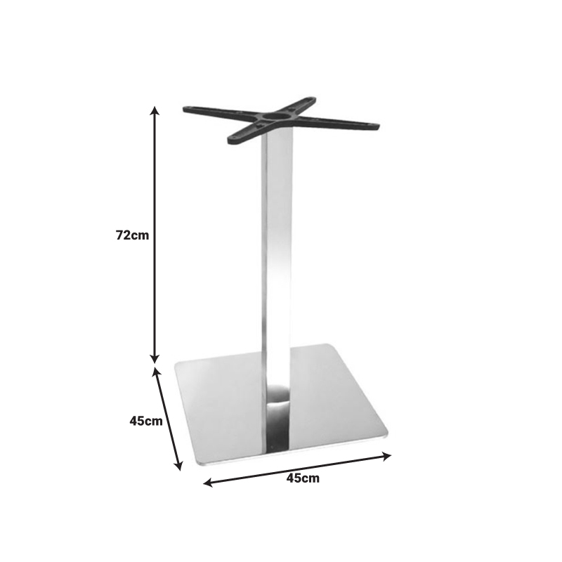 Baza tavoline Galax pakoworld alumini në nuancë argjendi 45x45x72cm