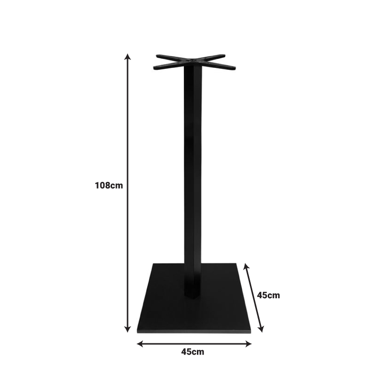 Tavolinë bari metalike Cabanol pakoworld bazë në nuancë të zezë 45x45x108cm