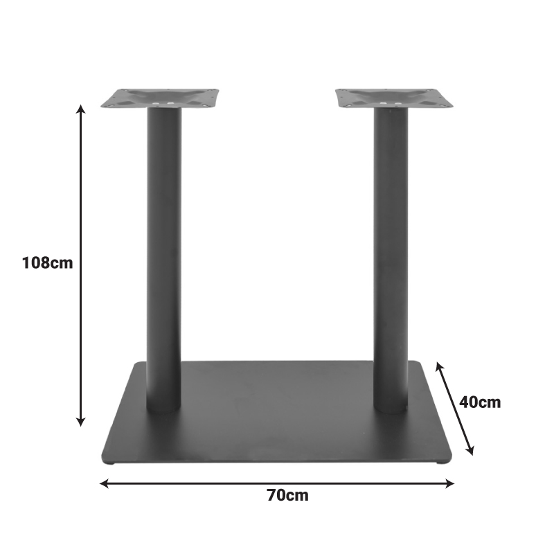 Baza tavoline bari metalike Givosa pakoworld në nuancë të zezë 73x40x108cm