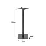 Bazë tavoline bari metalike Stada pakoworld në nuancë të zezë 40x40x108cm
