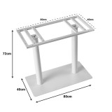 Bazë tavoline metalike Soign pakoworld e bardhë 80x40x72cm