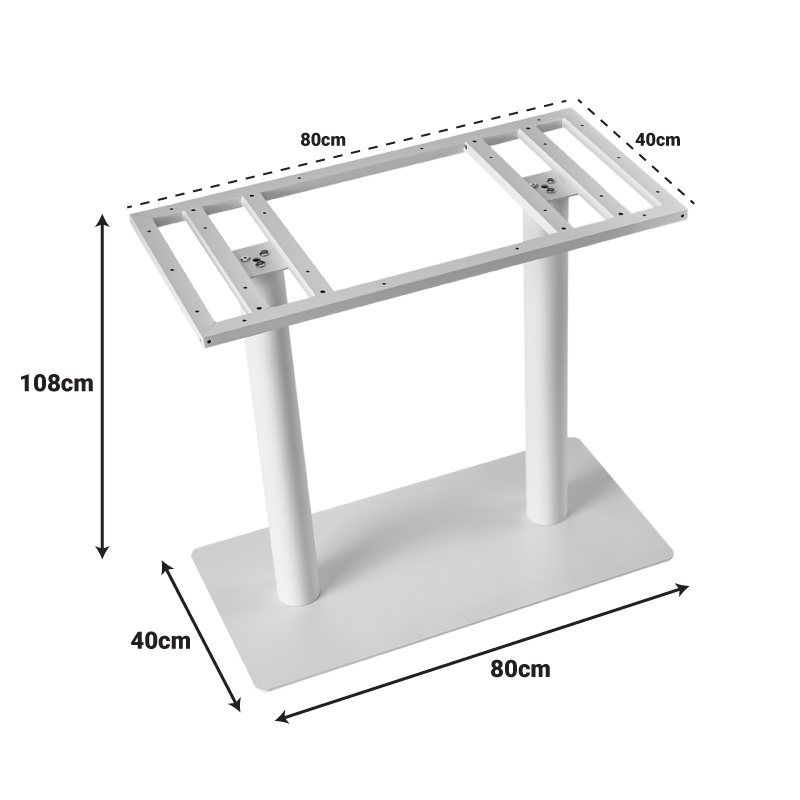 Baza tavoline Soign pakoworld metal e bardhë 80x40x108cm