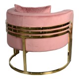 Fotel Roblu pakoworld metal ari dhe kadife në ngjyrë molle të kalbur 72x77.4x70cm
