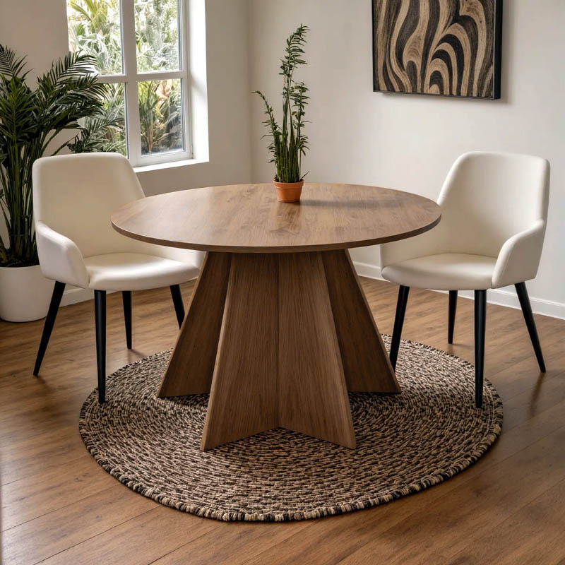 Tavolinë Bibble pakoworld mdf në nuancë arre D120x76cm