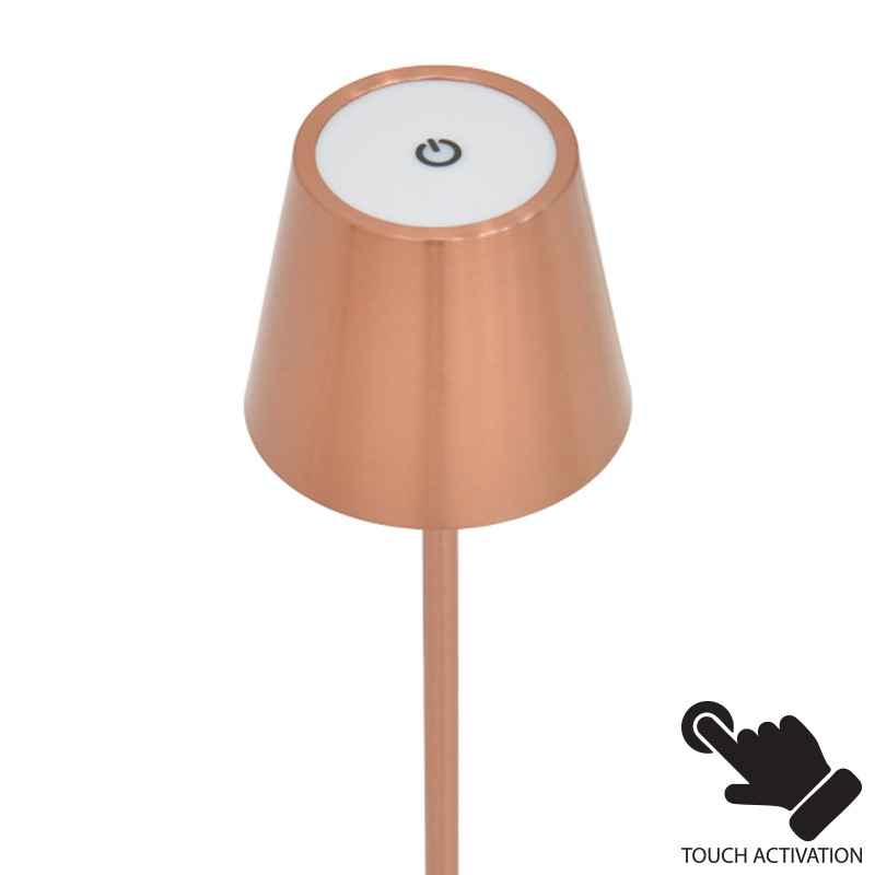 Llamba tavoline me prekje LED Brave Ι pakoworld e rimbushshme në ngjyrë bronzi D11.5x37cm