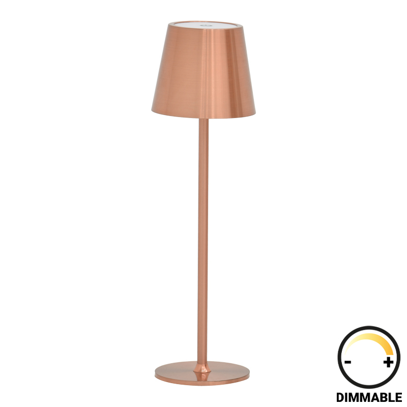 Llamba tavoline me prekje LED Brave Ι pakoworld e rimbushshme në ngjyrë bronzi D11.5x37cm