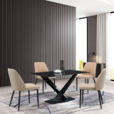 Karrige Onyer pakoworld pu kafe-gri me këmbë metalike të zezë 48x60x83cm