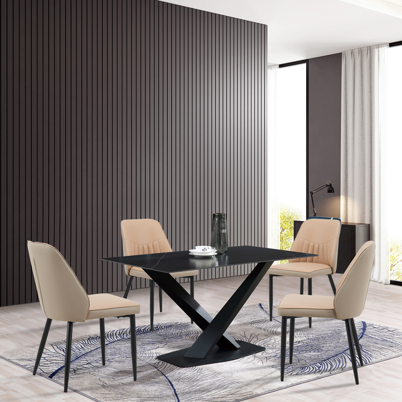 Karrige Onyer pakoworld pu kafe-gri me këmbë metalike të zezë 48x60x83cm