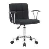 Karrige zyre Buleco pakoworld pu e zezë 56x46x74-86cm