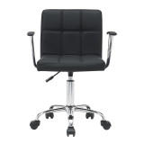 Karrige zyre Buleco pakoworld pu e zezë 56x46x74-86cm