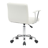Karrige zyre Buleco pakoworld pu e bardhë 56x46x74-86cm