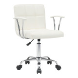 Karrige zyre Buleco pakoworld pu e bardhë 56x46x74-86cm