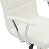 Karrige zyre Buleco pakoworld pu e bardhë 56x46x74-86cm