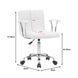 Karrige zyre Buleco pakoworld pu e bardhë 56x46x74-86cm