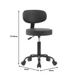 Karrige zyre-pune Mafeshi pakoworld PU me rrota në nuancë të zezë 45x44x70-82cm