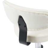 Karrige zyre-pune Mafeshi pakoworld PU me rrota në nuancë të bardhë 45x44x70-82cm