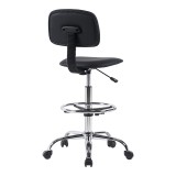 Karrige zyre-pune Icina pakoworld PU me rrota në nuancë të zezë 58x54x102-123cm