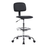 Karrige zyre-pune Icina pakoworld PU me rrota në nuancë të zezë 58x54x102-123cm