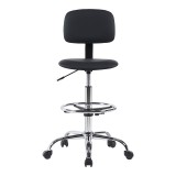 Karrige zyre-pune Icina pakoworld PU me rrota në nuancë të zezë 58x54x102-123cm