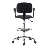 Karrige pritjeje Icina Ι pakoworld PU me rrota në nuancë të zezë 58x54x102-123cm