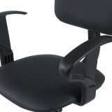 Karrige pritjeje Icina Ι pakoworld PU me rrota në nuancë të zezë 58x54x102-123cm