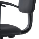 Karrige pritjeje Icina Ι pakoworld PU me rrota në nuancë të zezë 58x54x102-123cm