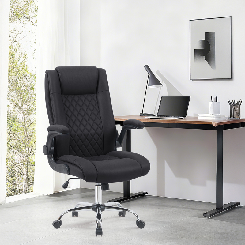 Karrige zyre ekzekutive Kesla pakoworld PES në nuancë të zezë 65x65x113-121cm