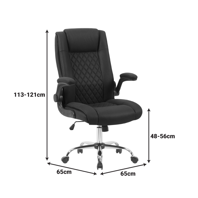 Karrige zyre ekzekutive Kesla pakoworld PES në nuancë të zezë 65x65x113-121cm