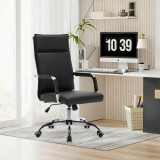 Karrige zyre ekzekutive Mavel pakoworld PU në nuancë të zezë 55x62x100-110cm