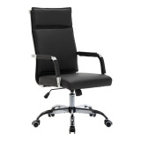 Karrige zyre ekzekutive Mavel pakoworld PU në nuancë të zezë 55x62x100-110cm