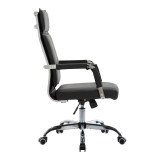 Karrige zyre ekzekutive Mavel pakoworld PU në nuancë të zezë 55x62x100-110cm