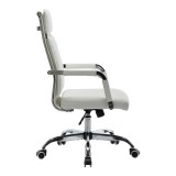 Karrige zyre ekzekutive Mavel pakoworld PU në nuancë të bardhë 55x62x100-110cm