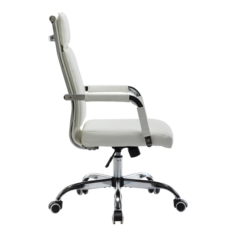 Karrige zyre ekzekutive Mavel pakoworld PU në nuancë të bardhë 55x62x100-110cm
