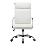 Karrige zyre ekzekutive Mavel pakoworld PU në nuancë të bardhë 55x62x100-110cm